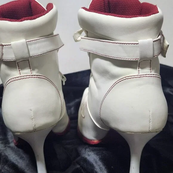 Vintage White Tennis Shoe Heels Size 8 - Picture 5 of 8